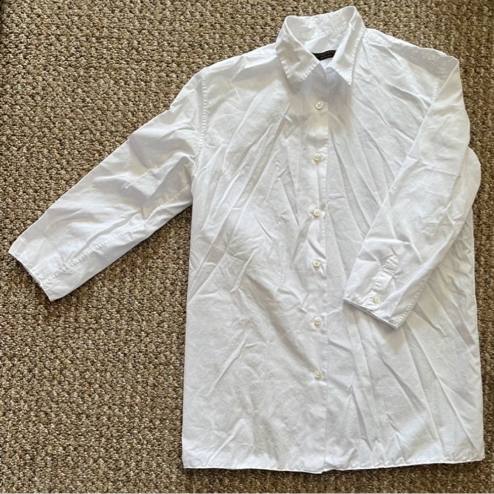 Beckenstein Bespoke White Button Down 3/4 sleeve